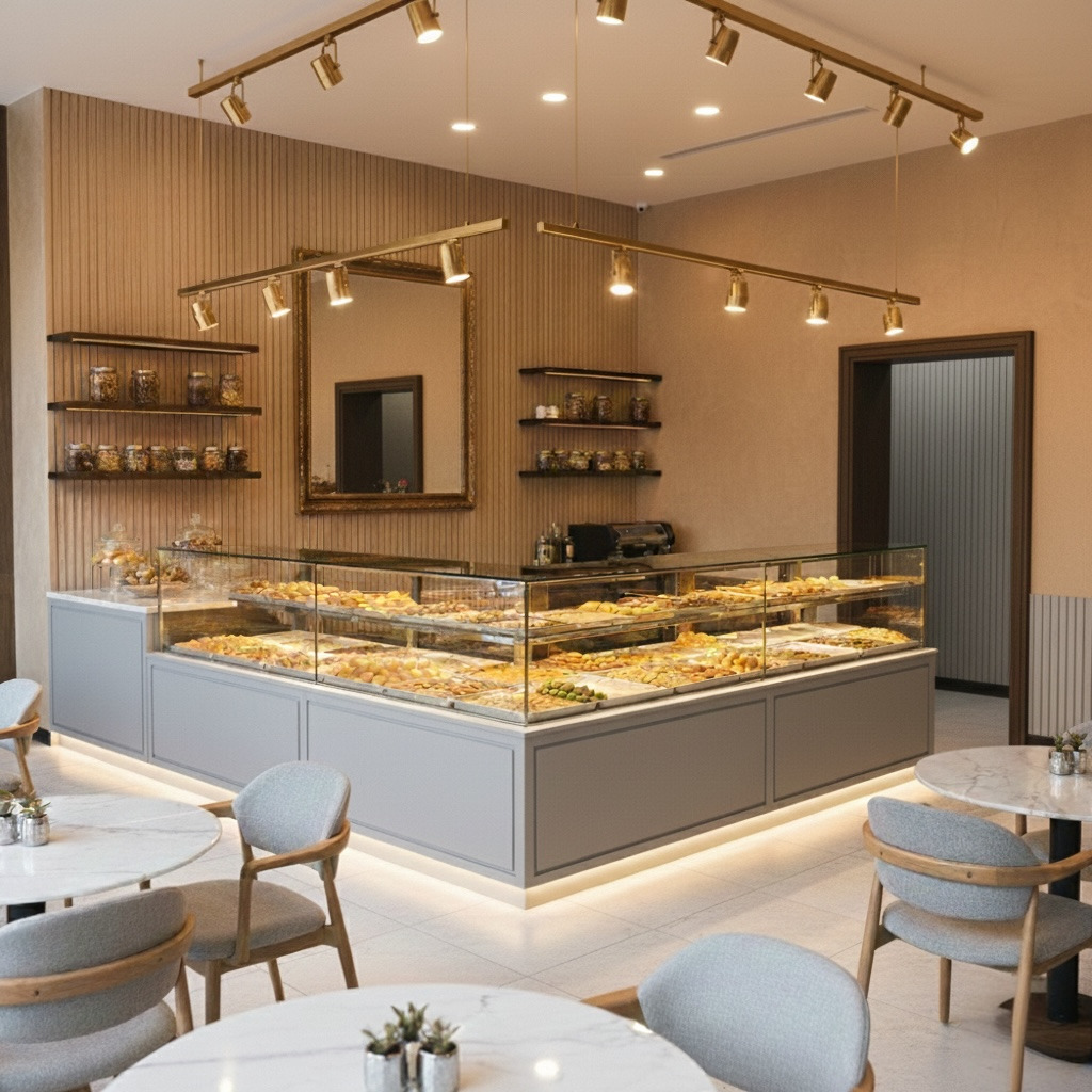 Geniş Vitrinli Baklava Dolabı - Sıcak Muhafaza Sistemli Tezgah