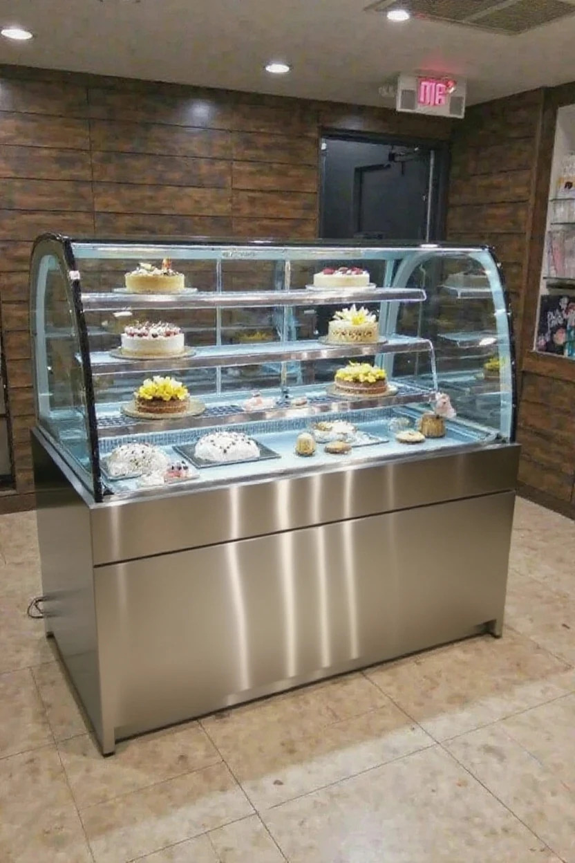 LED Aydınlatmalı Şarküteri Vitrini - Soğutmalı Paslanmaz Çelik Dolap