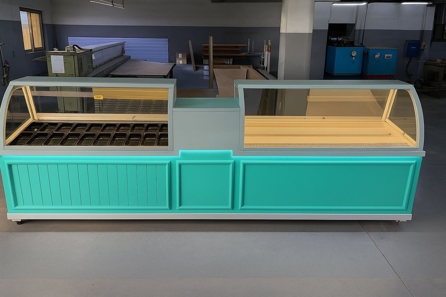 Kompakt Kumpir Tezgahı - Malzeme Bölmeli Paslanmaz Çelik Servis Ünitesi