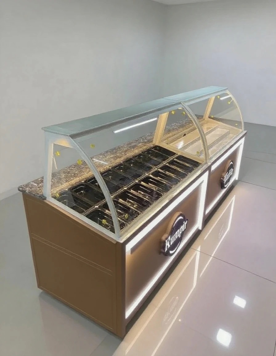 Isı Kontrollü Waffle Vitrini - Profesyonel Fast Food Ekipmanı